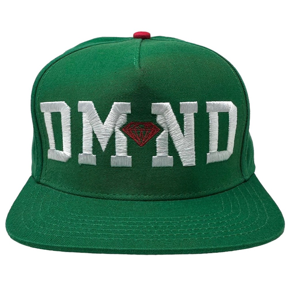 Diamond Supply Co. Men's Block DMND Embroidered Logo Snapback Hat Cap in Green